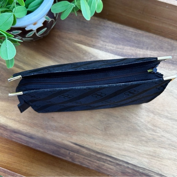 Vintage Balenciaga Paris Black Pouch Make up Bag Cosmetic Case - Picture 3 of 11